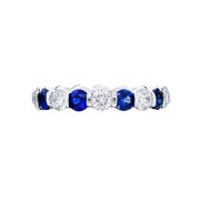Platinum Sapphire and Diamond Eternity Band