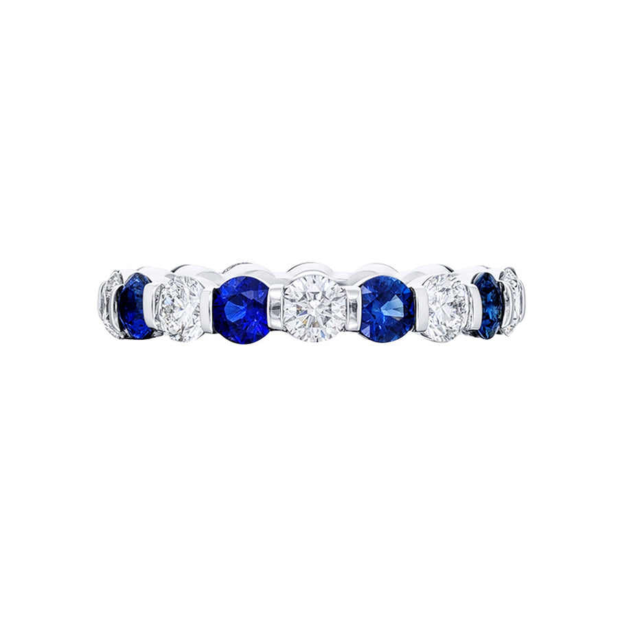 Platinum Sapphire and Diamond Eternity Band