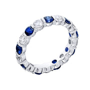 Platinum Sapphire and Diamond Eternity Band