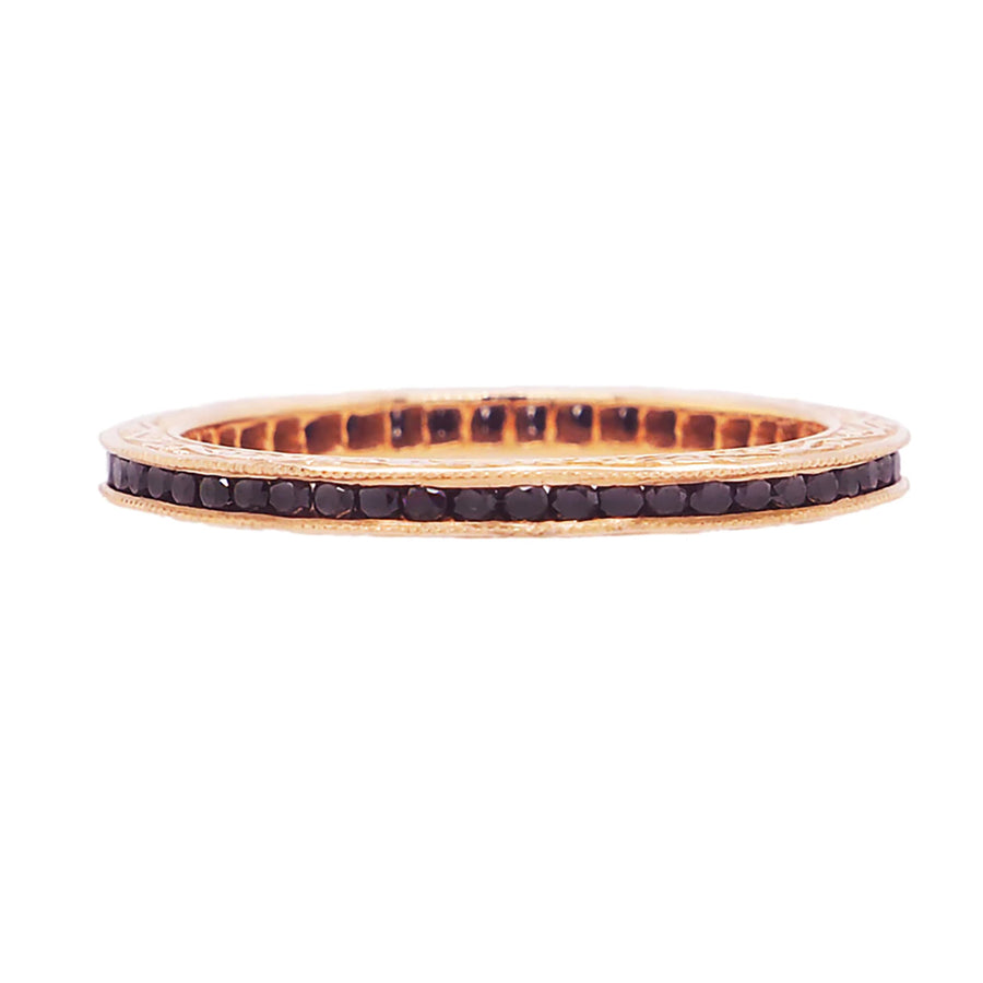 The Channel Band with Black Diamond in Rose Gold