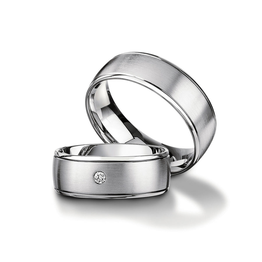 Gold Grooved Edge Wedding Band