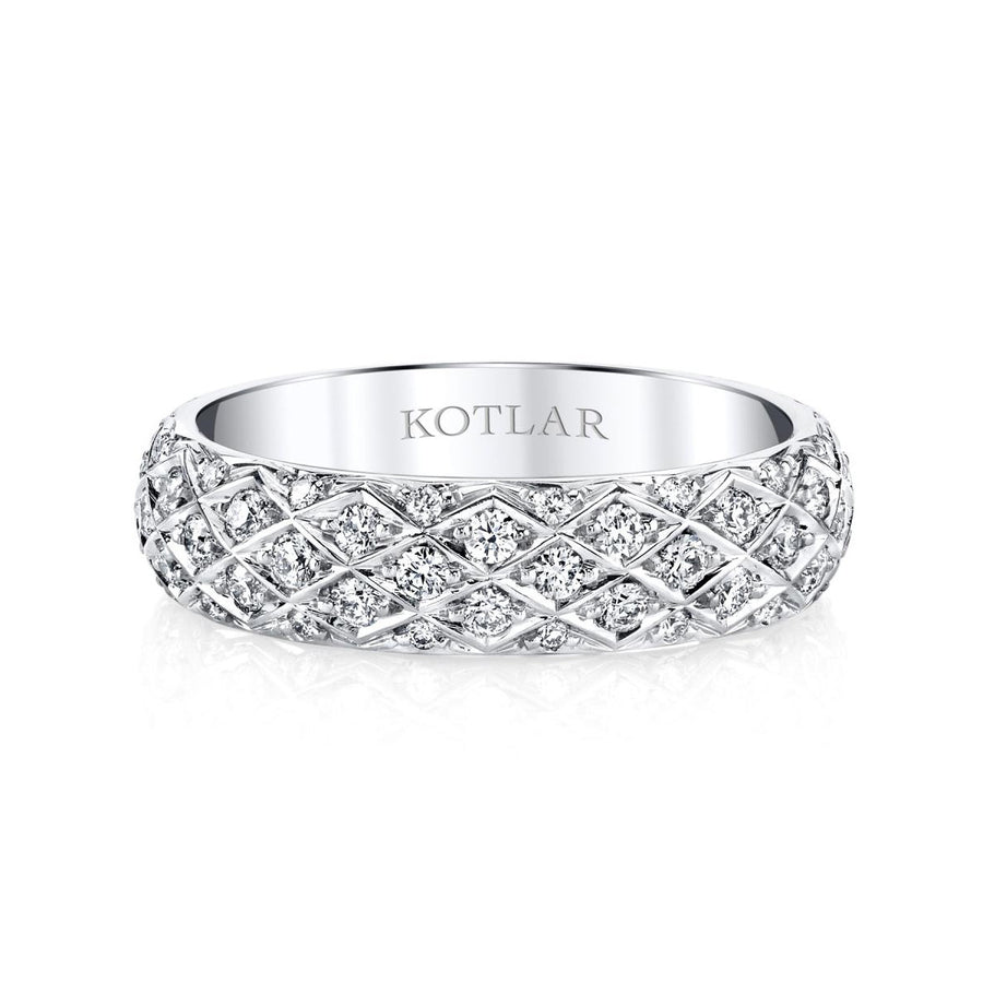 Criss Cross Artisan Pave Diamond Eternity Band