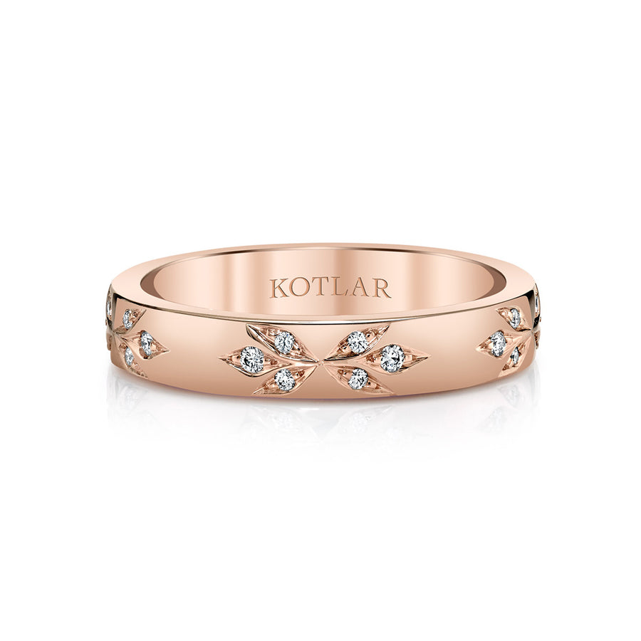 Leaf Artisan Pave Diamond Eternity Band