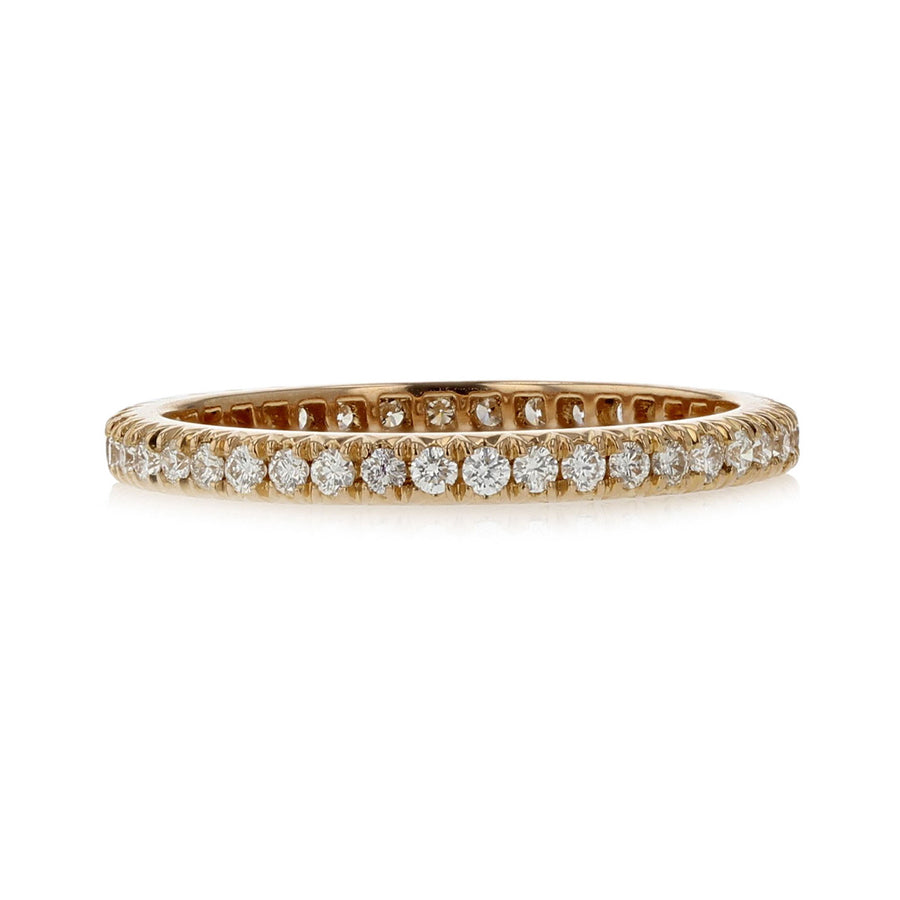 20K Rose Gold Diamond Wedding Eternity Band