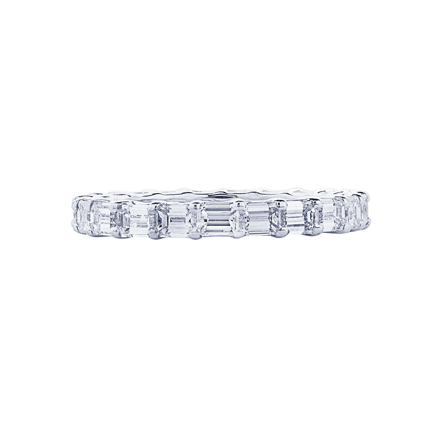 Platinum Emerald-Cut Diamond Eternity Band