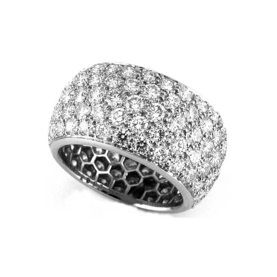 Platinum Diamond Five Row Wedding Band