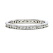 Milgrain Edge Diamond Eternity Band in 18K White Gold