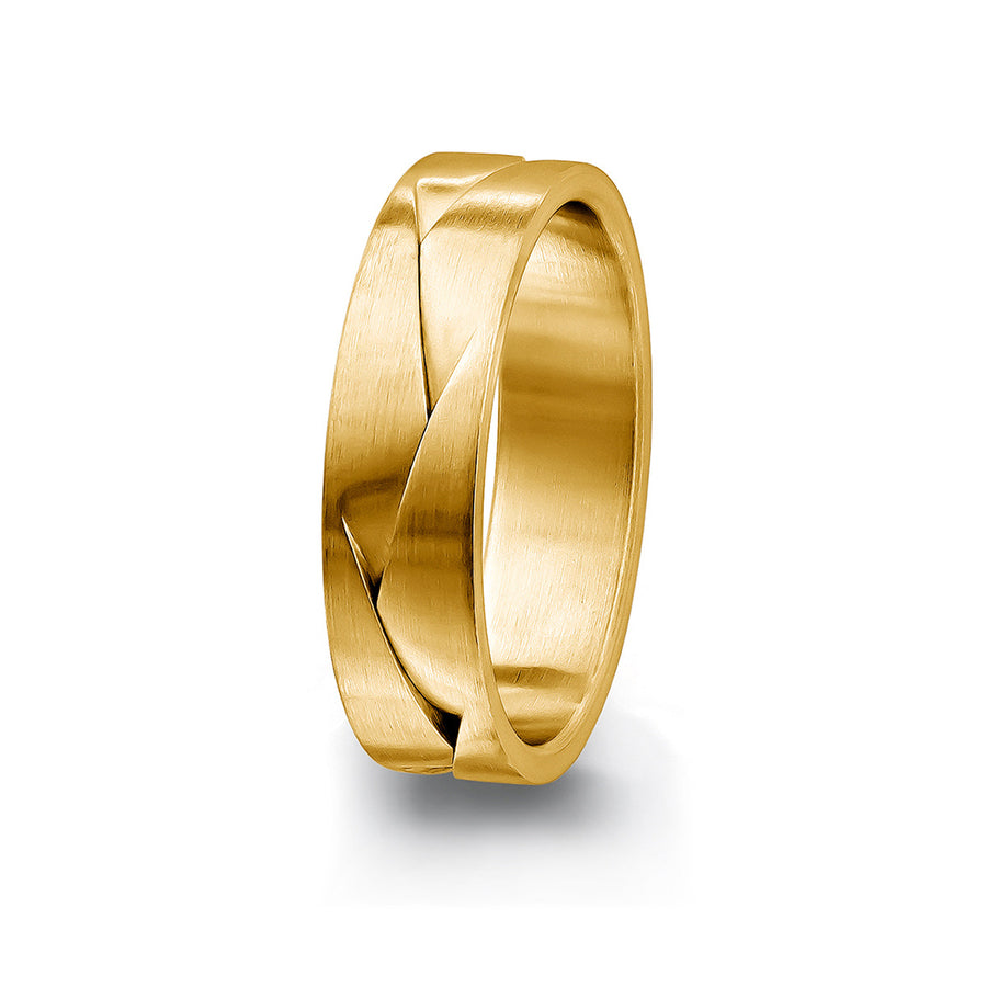 Yellow Gold Origami Wedding Band