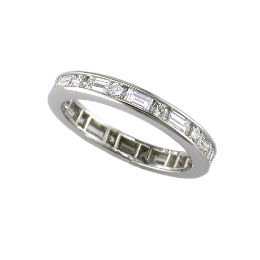 Platinum Channel-Set Diamond Eternity Wedding Band