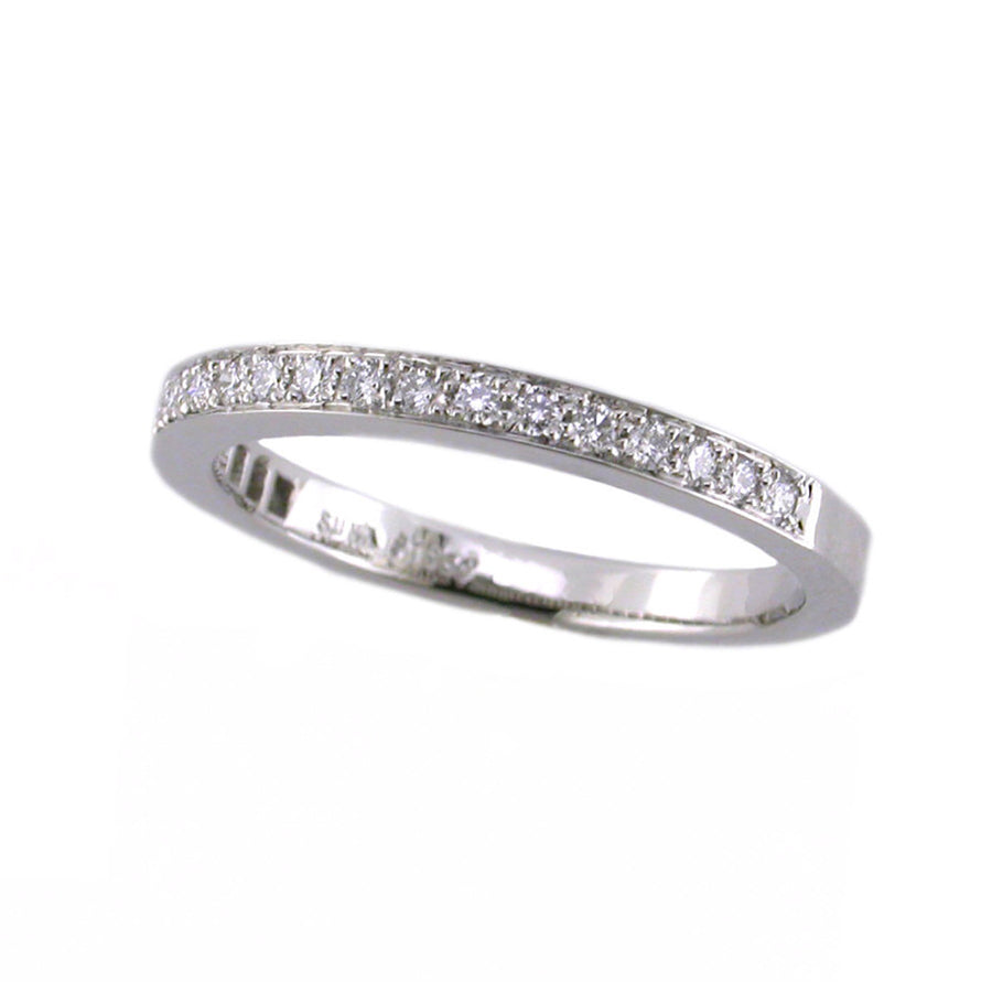 18K White Gold Diamond Wedding Band