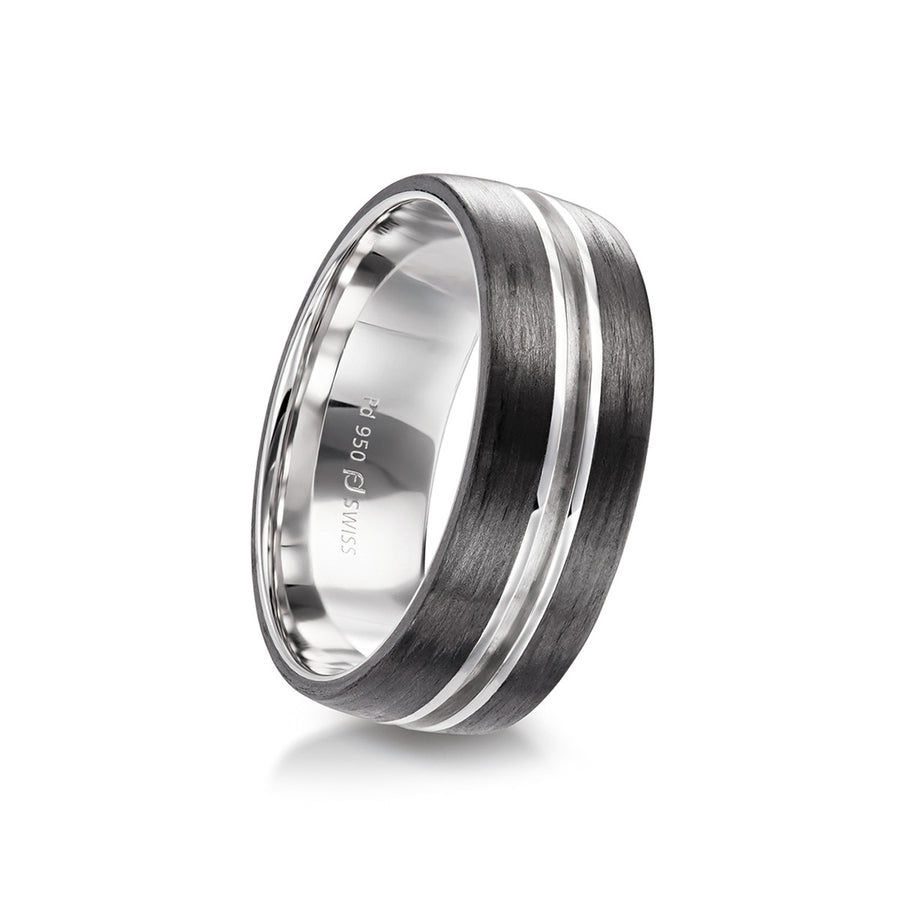 Carbon Fiber and Gold Wedding Band