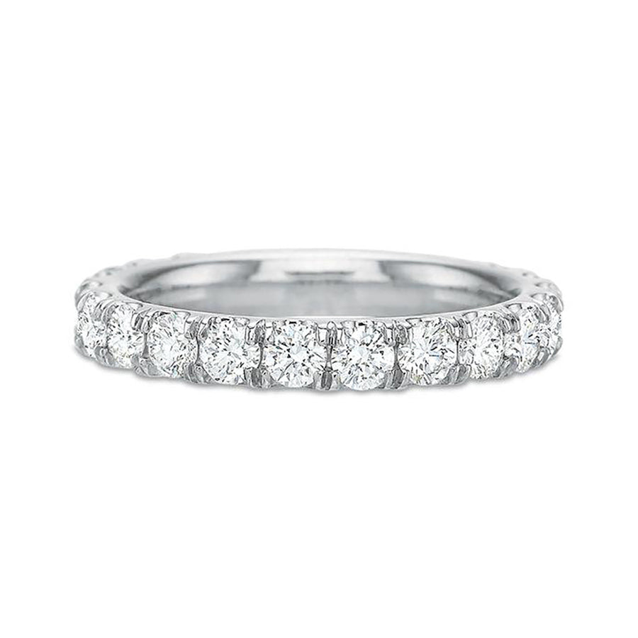 Comfort Fit Diamond Half Round Wedding Band, Size 6