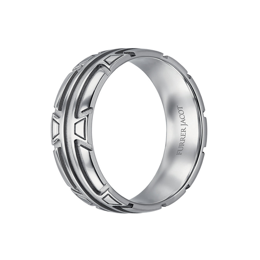 Gold Carved Wedding Band