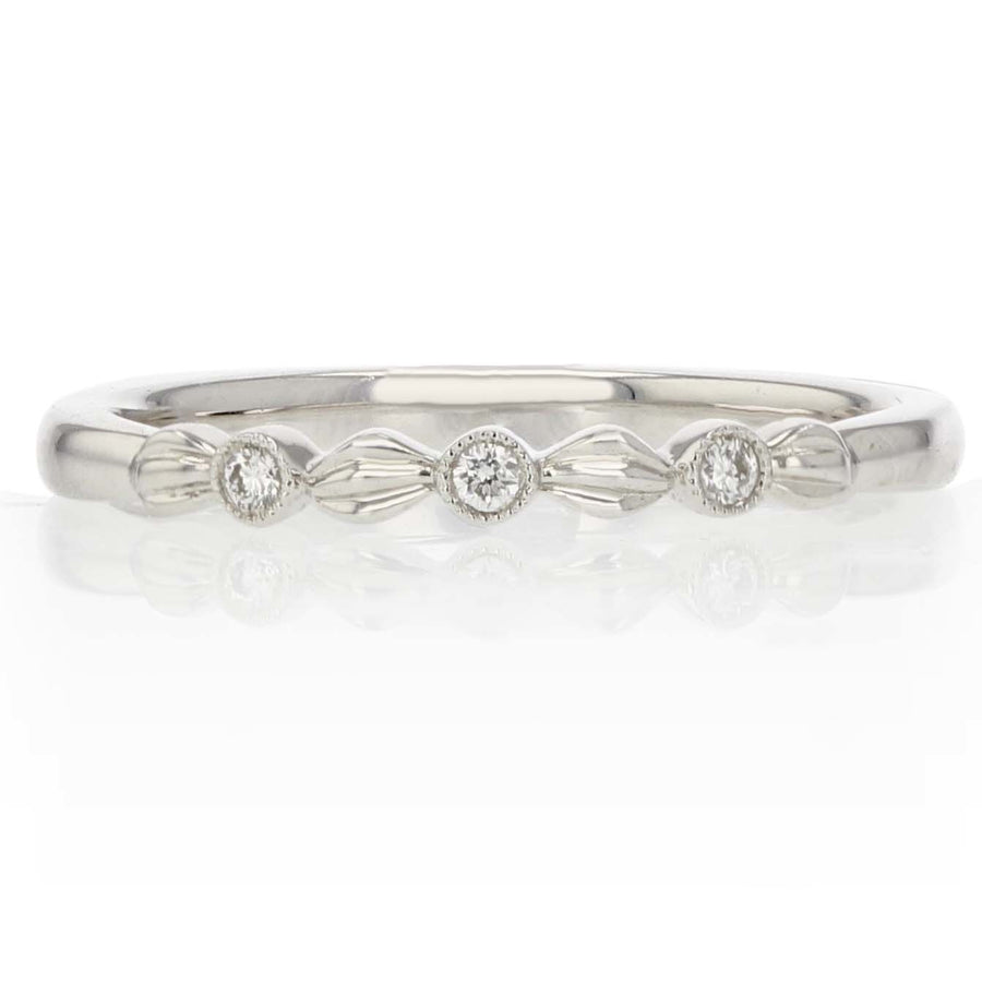 Handcrafted Floral Diamond Wedding Band
