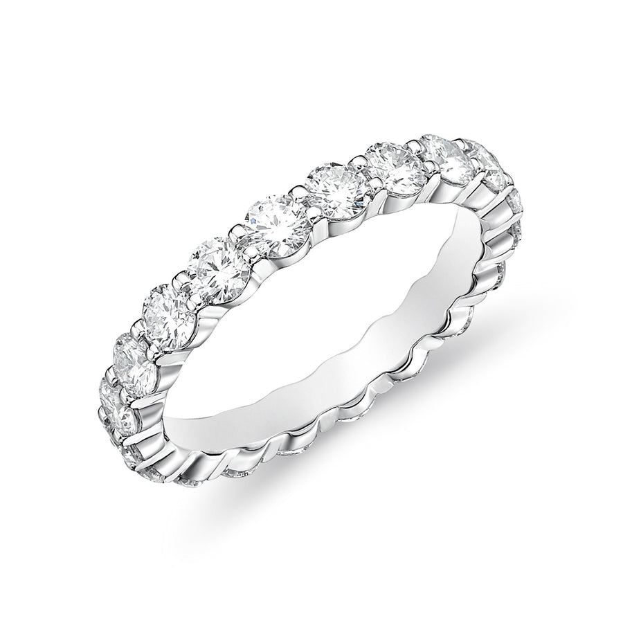 Petite Prong Diamond Eternity Band in Platinum, Size 7.5