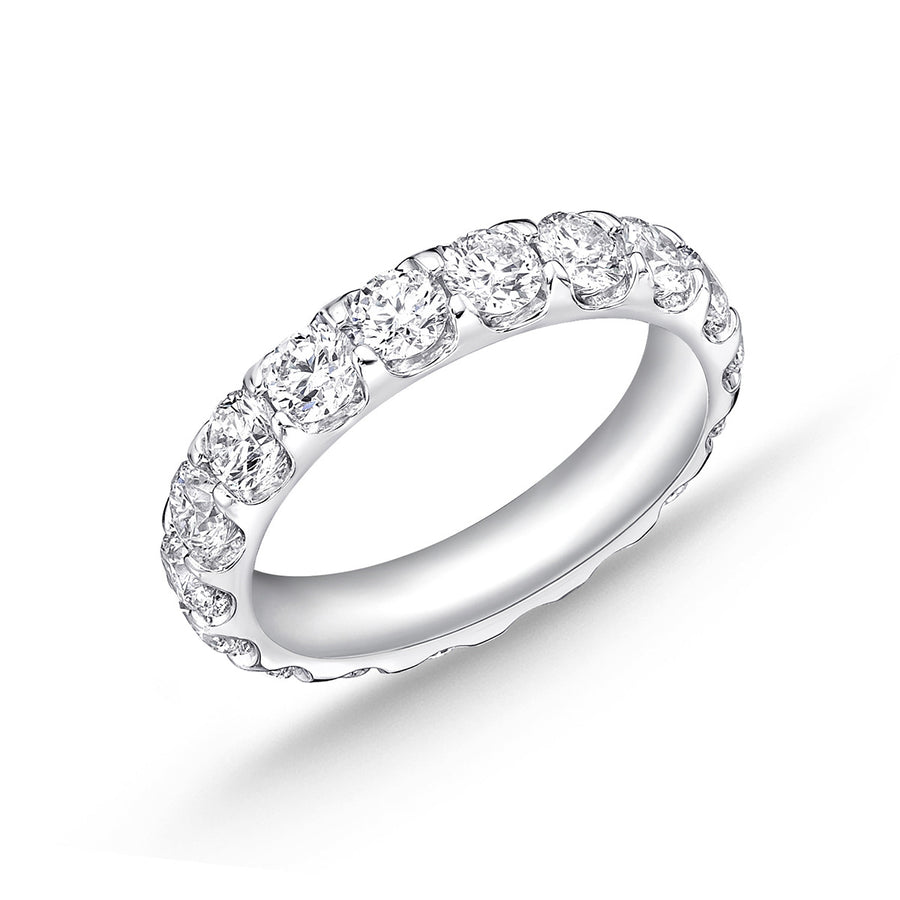 Odessa Diamond Eternity Band in 18K White Gold, Size 6.5