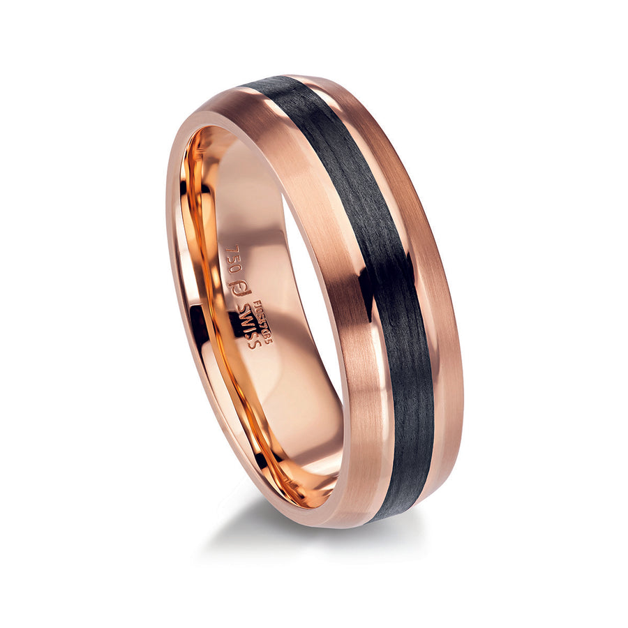 Carbon Fiber and Gold Wedding Band