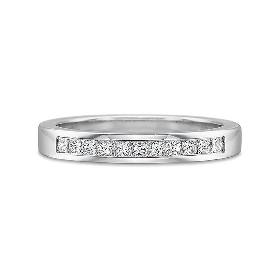Half Round Princess Cut Diamond Channel Set Band