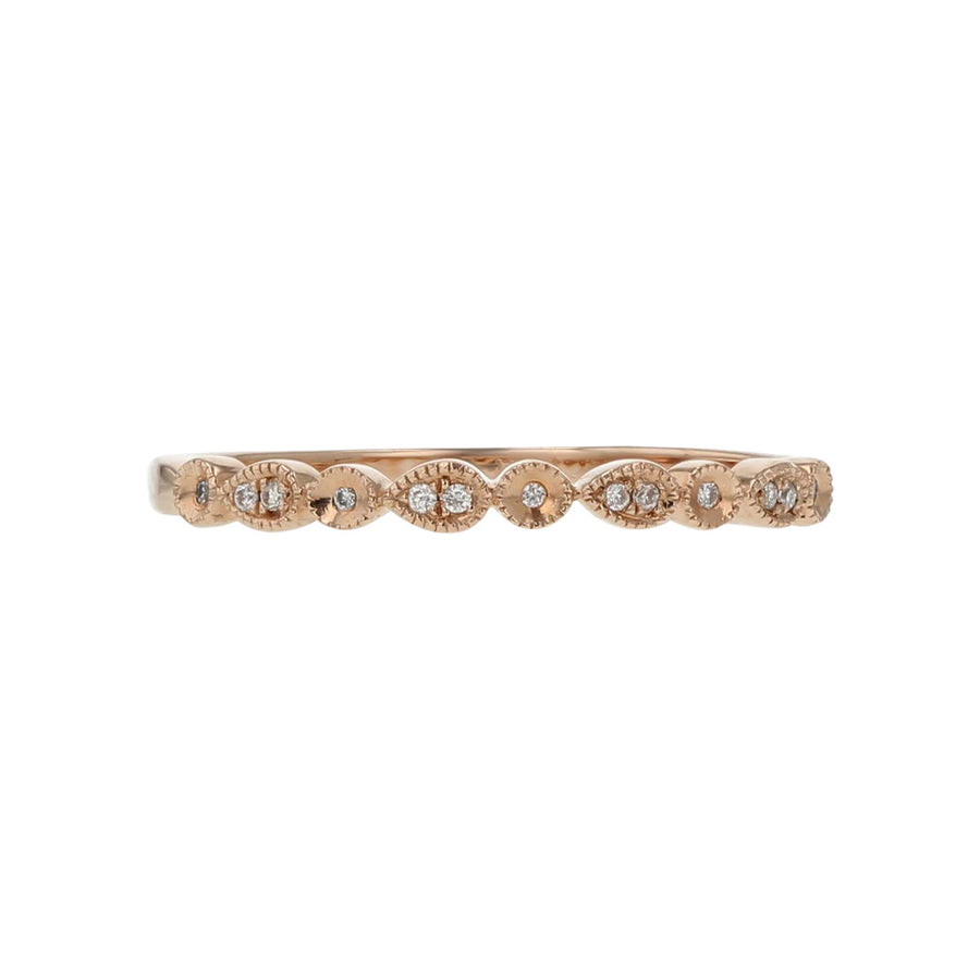 14K Rose Gold Diamond Wedding Band