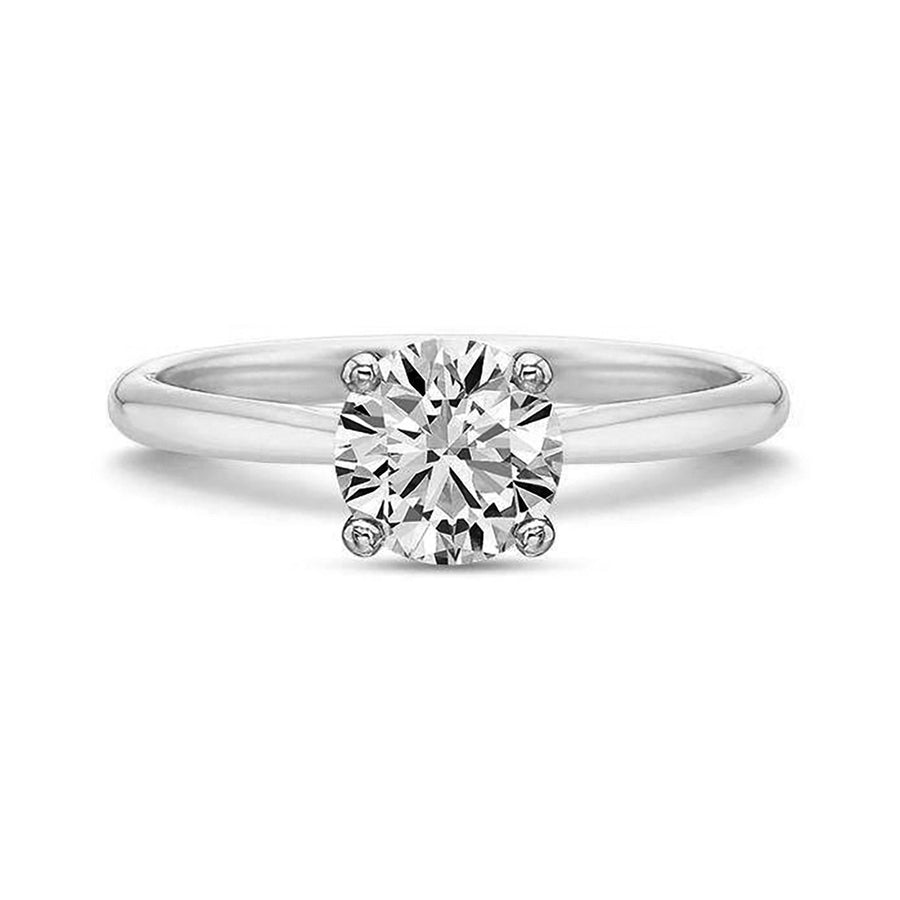 New Aire Diamond Solitaire Semi-Mount Ring in 18K White Gold and Platinum for Round Center