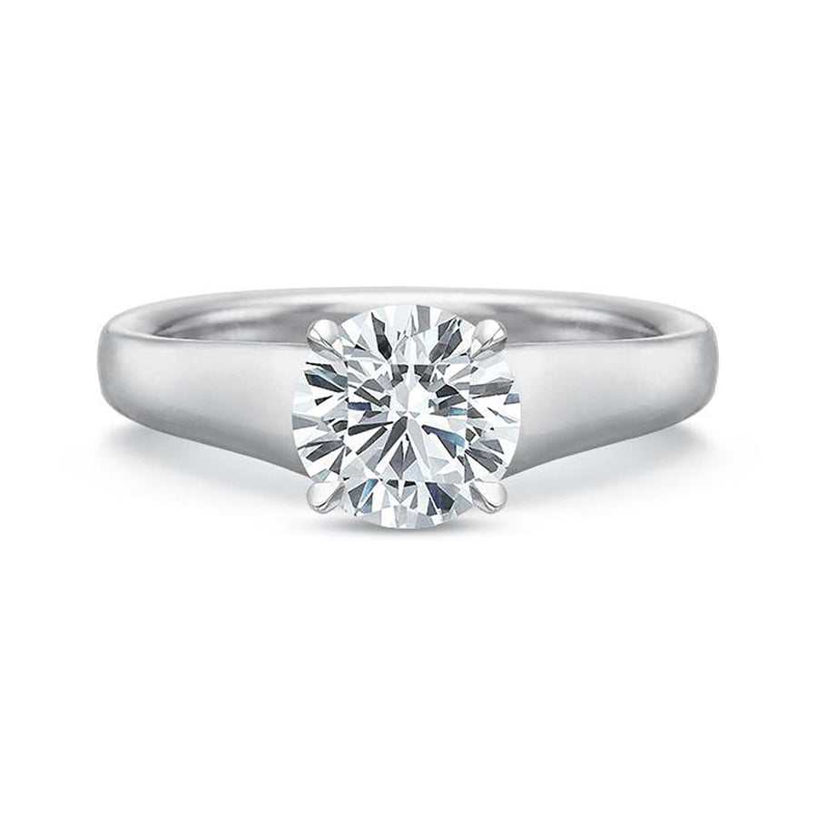 New Aire Solitaire Semi-Mount Ring in 18K White Gold for Round Center