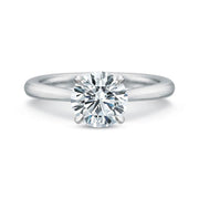 Classic Solitaire Semi-Mount Ring in 18K White Gold and Platinum for Round Center