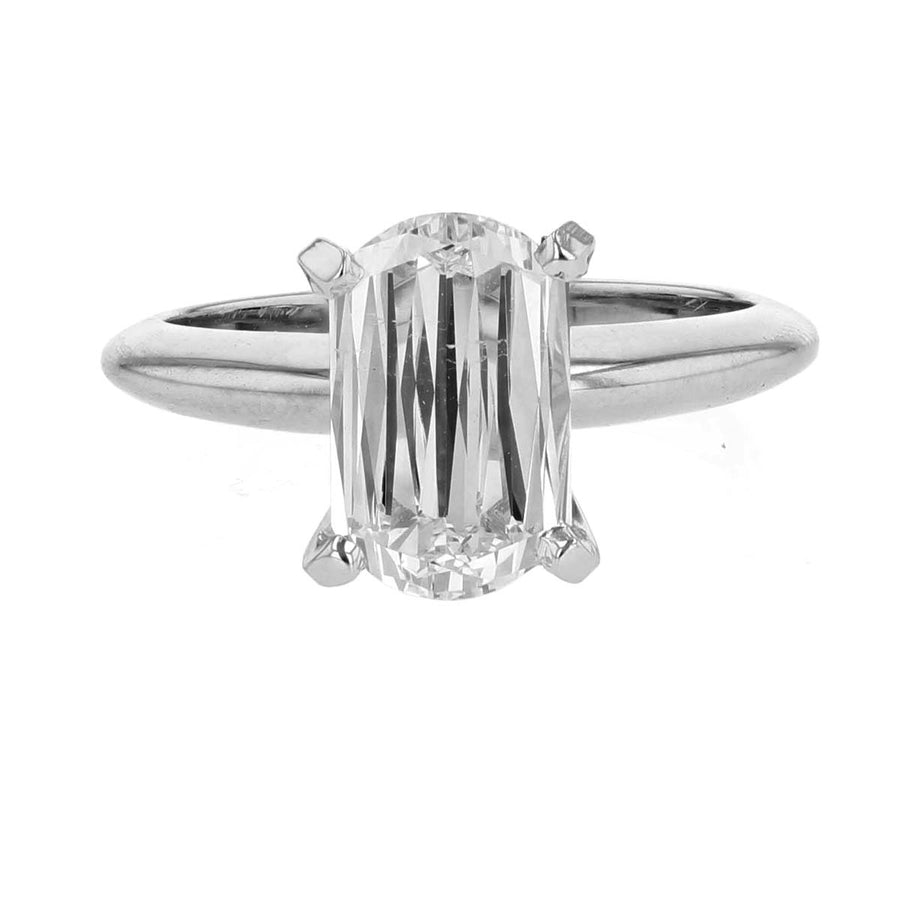 L'Amour Diamond Solitaire Semi-Mount Ring in Platinum for Rectangular Center