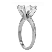 L'Amour Diamond Solitaire Semi-Mount Ring in Platinum for Rectangular Center