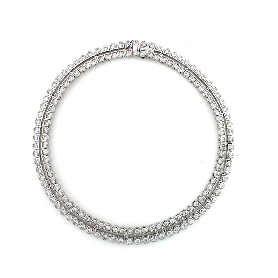 Artisan Pave Diamond Scallop Silhouette Necklace
