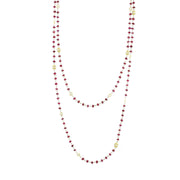 Ruby Bead and Diamond Eyeglass Chain
