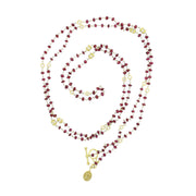 Ruby Bead and Diamond Eyeglass Chain