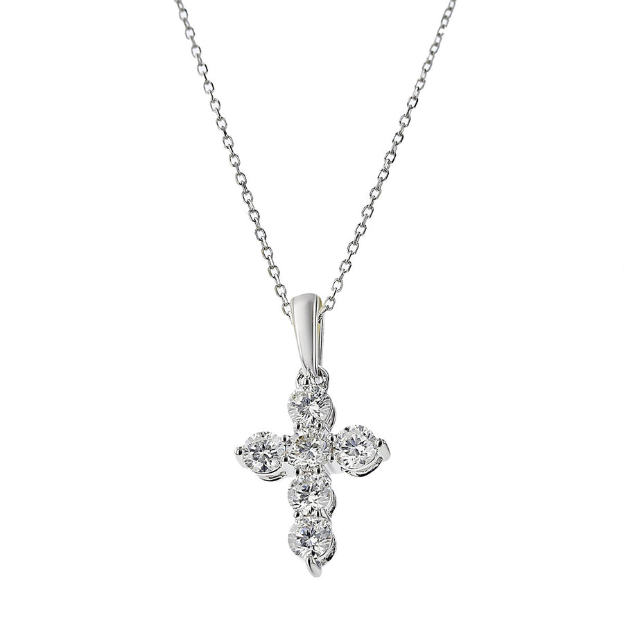 14K White Gold Diamond Pendant Necklace