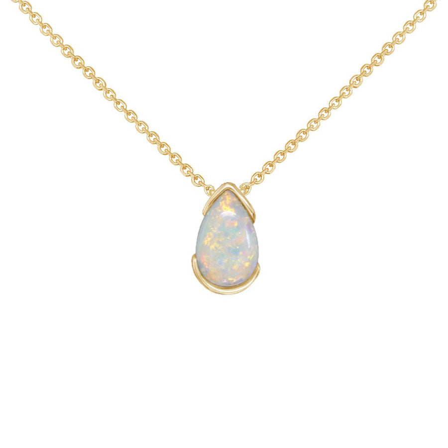 14K Yellow Gold Australian Opal Necklace