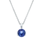 18K White Gold Sapphire Pendant Necklace