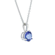 18K White Gold Sapphire Pendant Necklace