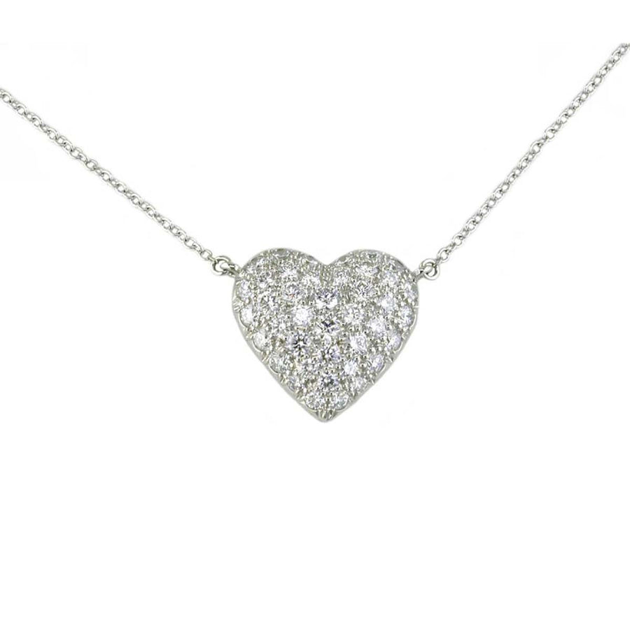 Heart Pave Diamond Pendant Necklace