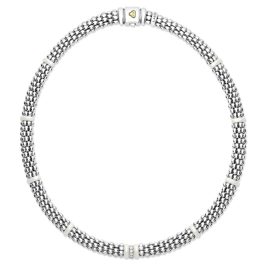 Single Station Diamond Caviar Necklace
