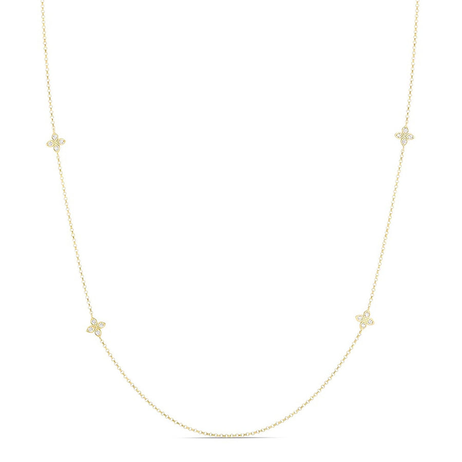18K Yellow Gold and Diamond 10-Station Necklace