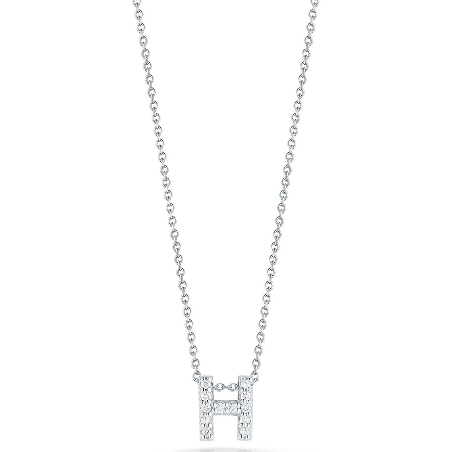 Love Letter H Pendant with Diamonds