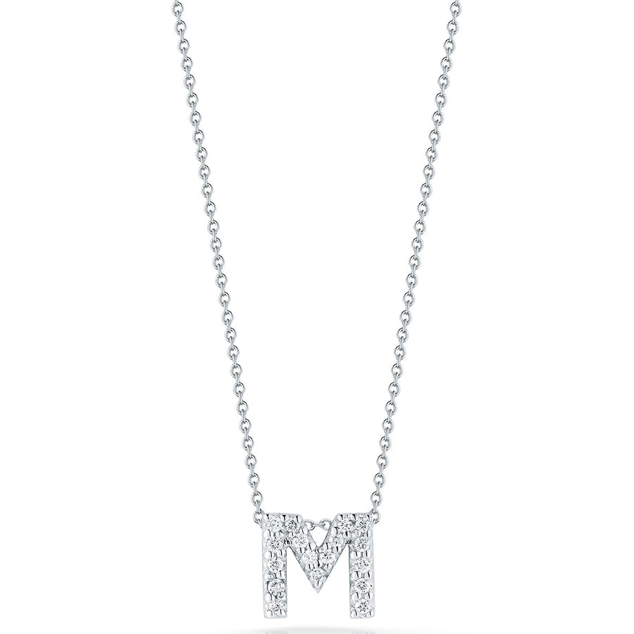 Love Letter M Pendant with Diamonds