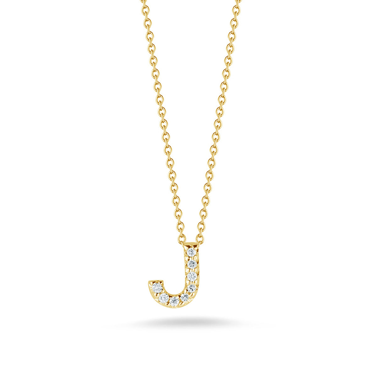 Letter J Pendant Necklace in Gold