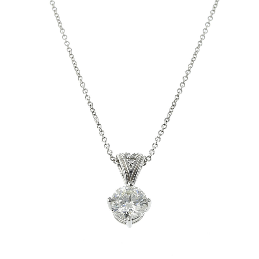 18K White Gold Fire and Ice Diamond Pendant