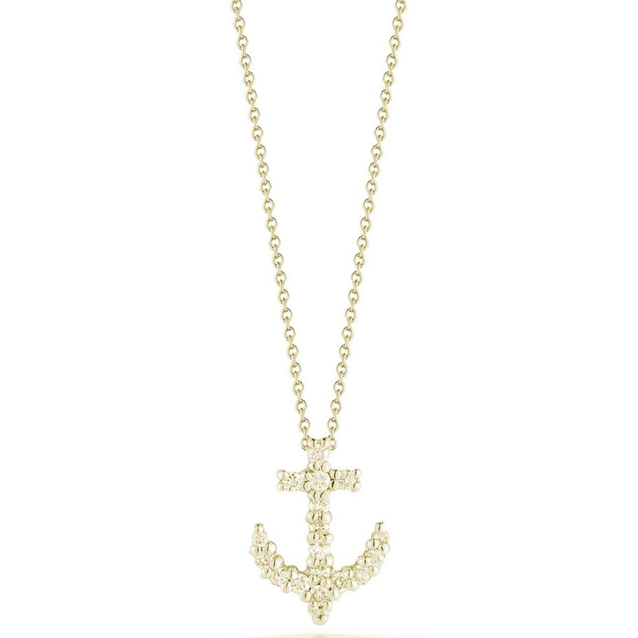 Anchor Pendant with Diamonds