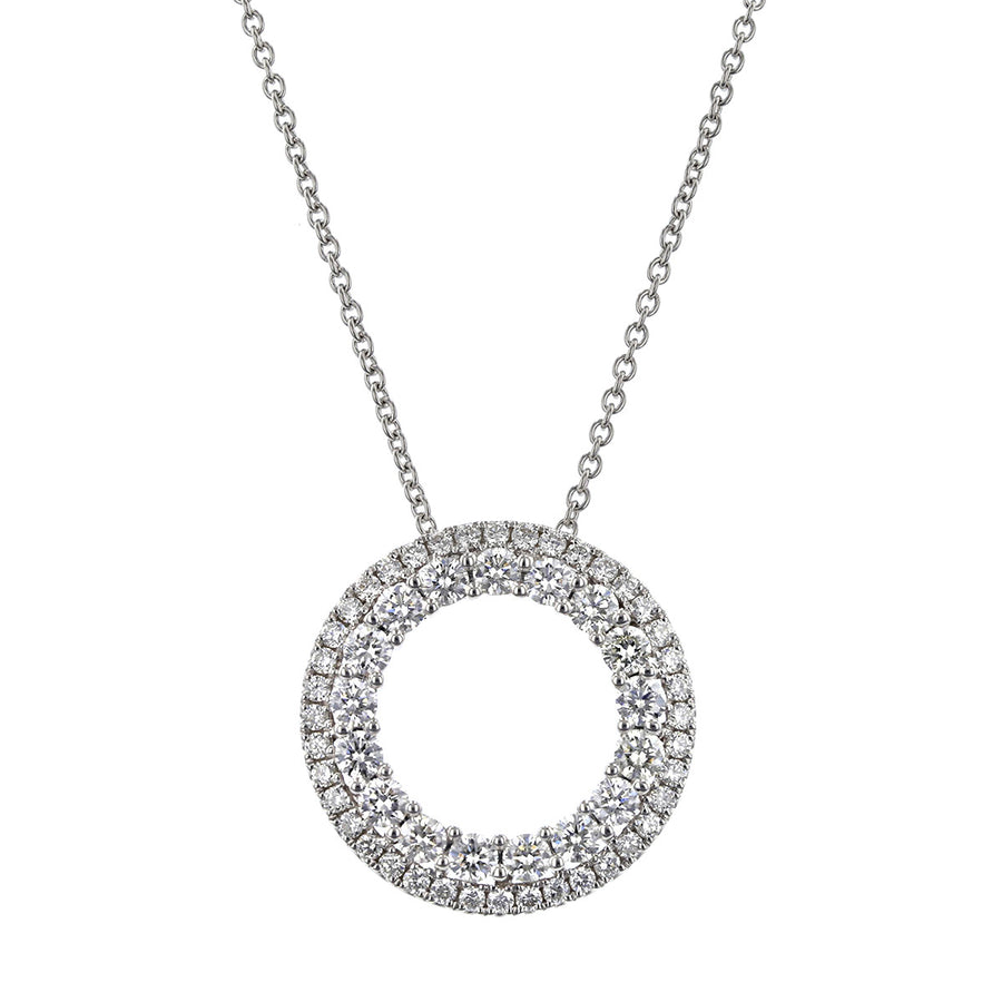 Diamond Circle Pendant Necklace