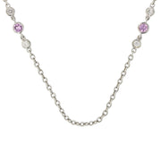 Morganite, Pink Sapphire and Diamond Necklace