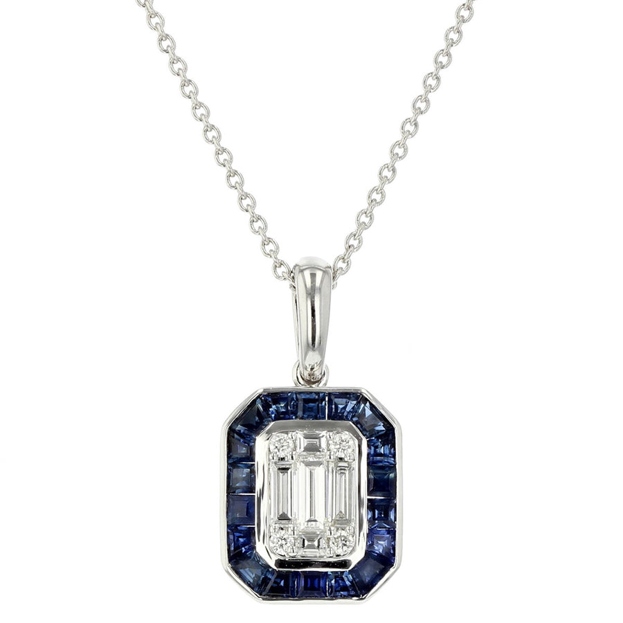 14K Sapphire and Diamond Pendant