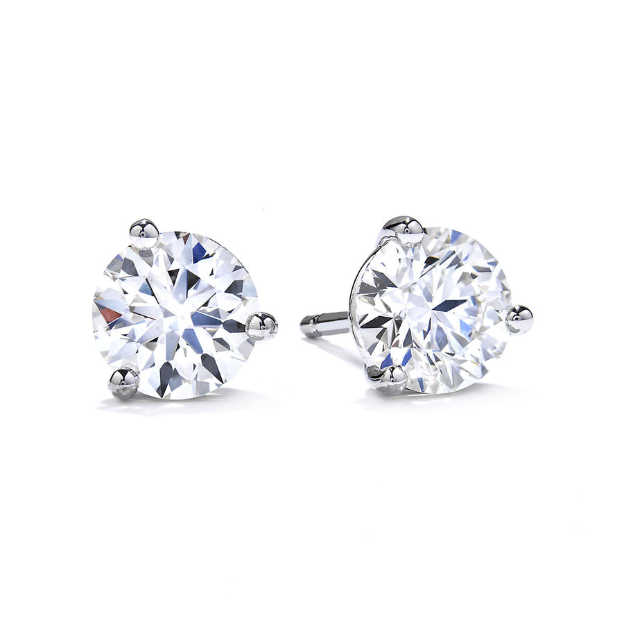 Three-Prong Stud Earrings