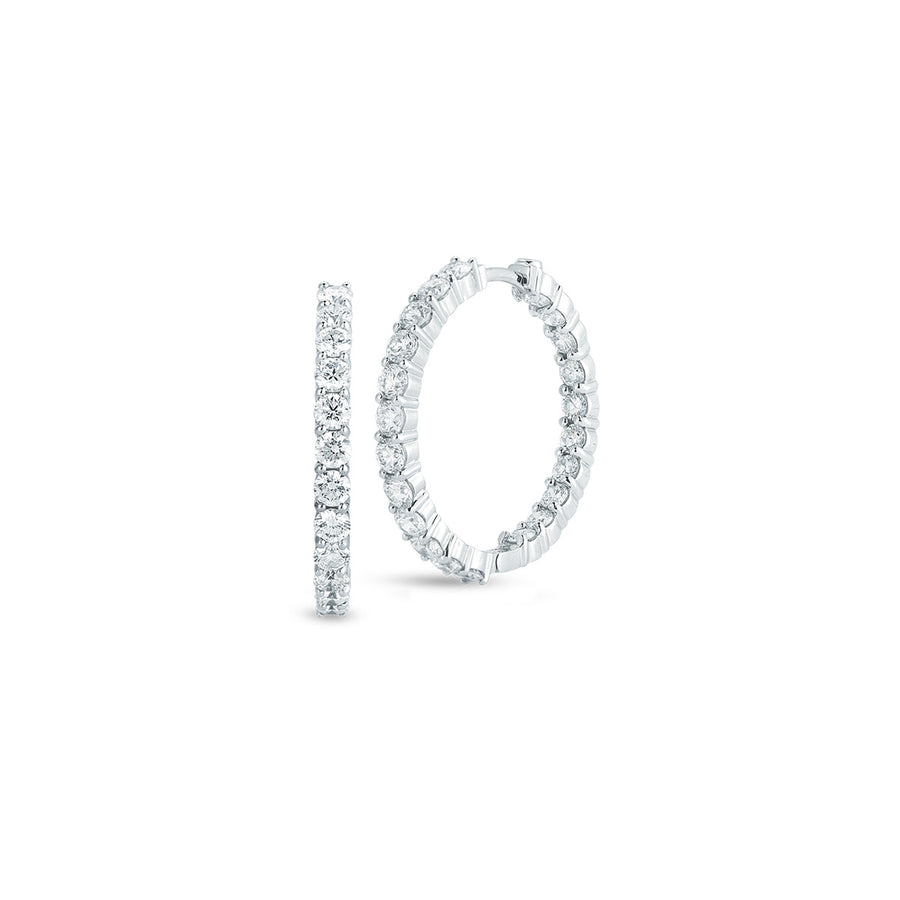 Small Inside Outside Diamond Hoop Earrings