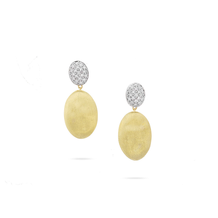 18K Yellow Gold and Diamond Medium Drop Earring