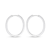 Oval Diamond Hoops